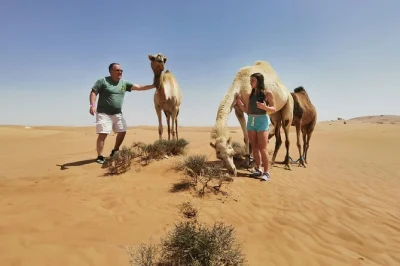 Erlebe den adrenalinkick beim quadfahren in dubais lahbab-wüste, probiere sandboarding und genieße eine kamel-tour – mit flexiblem abholservice und lokalem guide. inklusive erfrischungen & fotosto