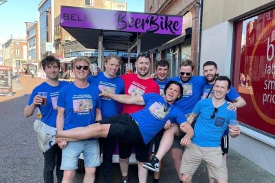 Ride through belfast’s cathedral quarter & city centre on a beer bike, with music, laughs, and local guides. includes bike use and group matching if needed.