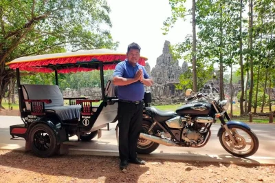 Scopri angkor wat, bayon e banteay srei in tuk-tuk privato con autista inglese e pickup in hotel a siem reap per una giornata rilassata e indimenticabile.