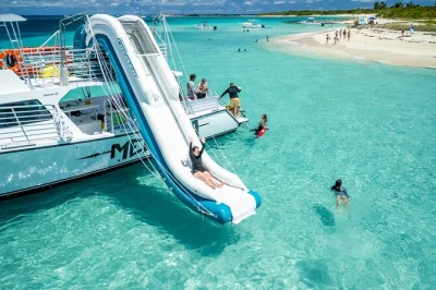 Float to vieques or icacos, snorkel with a local crew, enjoy lunch and puerto rican rum on deck. includes pickup from san juan or fajardo area.