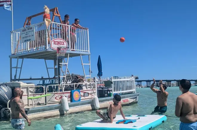 Snorkeling Destin Crab Island Pontoon with Games