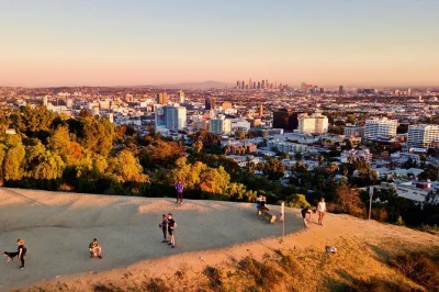 Start at the hollywood walk of fame, hike scenic hills with a local guide and friendly rescue dog, enjoy skyline views, and get great photos included.