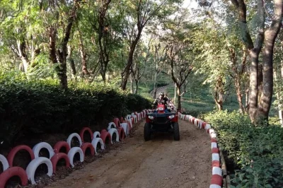 Experience a 3km atv quad bike ride through palampur tea gardens & forest trails. guided, safe, and perfect for families or thrill-seekers near dharamshala.