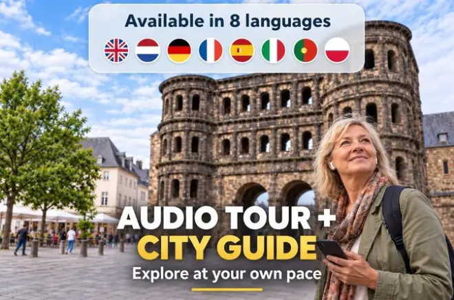 Trier city walk audio guide: 27 stories on your phone