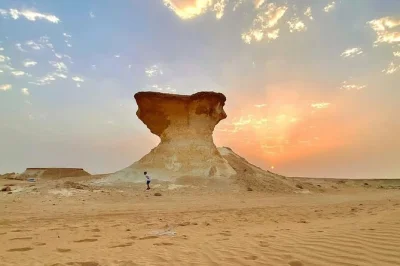 Feel the vastness of qatar’s west coast with zekreet fort, surreal mushroom rocks, and richard serra’s desert sculpture. includes pickup, water, and local guide.