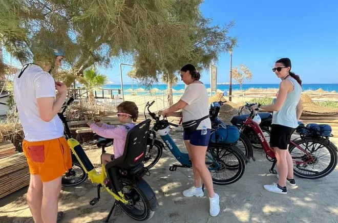 Naxos E-Bike Tour with Swimming: Ride & Swim Guided