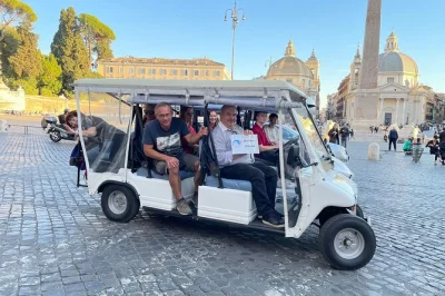 Feel the city breeze as you cross rome’s icons by golf cart, from the colosseum to trevi fountain. includes german-speaking guide, small group, and headset for clarity.