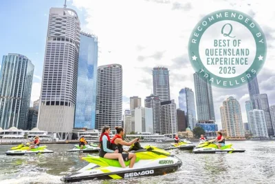 Feel the river breeze on a guided jet ski safari from brisbane to moreton bay, see city skylines, wildlife, and enjoy local guides. no license or experience needed.