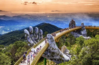 Erleben sie die seilbahn der ba na hills, spazieren sie über die golden bridge, entdecken sie französische weinkeller und besuchen sie die linh ung pagode auf dieser geführten kleingruppentour ab d