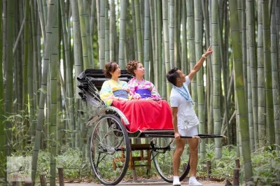 Descubra a magia tranquila de arashiyama em kyoto com um passeio de rickshaw, explore a floresta de bambu, visite o santuário nonomiya e caminhe por trilhas secretas com um guia local. tudo incluso.