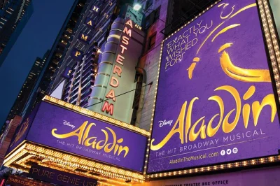 Plongez dans agrabah avec les billets pour aladdin à broadway à new york. spectacle époustouflant, chansons cultes et une troupe récompensée aux tony. guide audio traduit inclus.