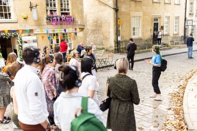 Step into bath’s regency world with a guided walk to bridgerton filming spots, music headphones, and behind-the-scenes stories. includes headphones & city stroll.