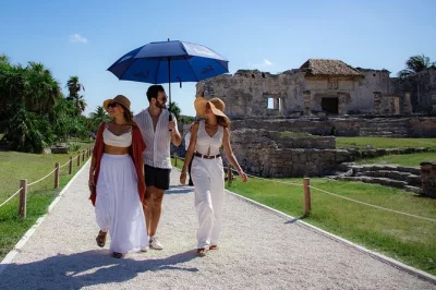 Swim with sea turtles in akumal, explore tulum’s ruins, dive into a mayan cenote, and enjoy a relaxed beachside lunch—all with pickup and local guide included.