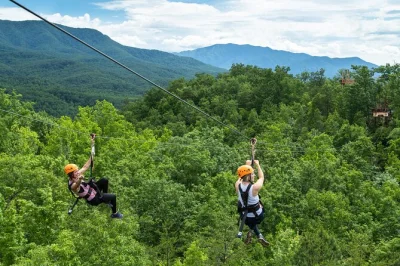 Erlebe den nervenkitzel beim ziplining nebeneinander, überquere hängebrücken und fahre mit dem atv durch die smoky mountains – geführte tour mit kompletter ausrüstung und schließfächern für 