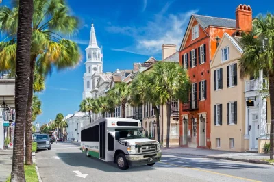 Feel charleston’s history come alive on a narrated trolley tour with hop-off stops at the battery, rainbow row, and city market. includes live guide and ac minibus.