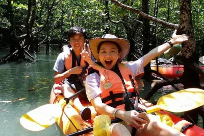 Start your langkawi day with a fish farm visit, kayak the mangrove forest, spot eagles and bats, and enjoy hotel pickup. guided small group adventure.