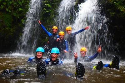 Feel the wild side of são miguel with a half-day canyoning trip in nordeste. jump, slide, and abseil with expert guides—gear, photos, and pickup included.