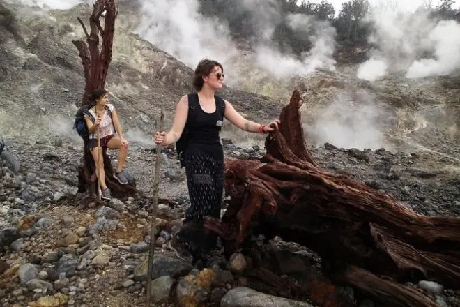 Bandung volcano hike and jungle trek: Crater walk & swim