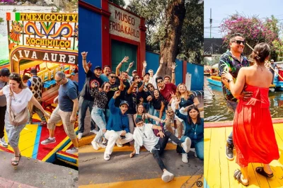 Mexico city erleben: frida kahlos casa azul, bunte trajineras in xochimilco mit mariachi-musik und gemütliche cafés in coyoacán. inkl. hoteltransfer, guide & museumseintritt.