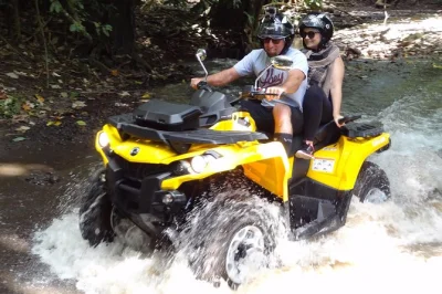 Feel the rush on a quad tour in moorea—ride to magic mountain, taste fresh jams at lycée agricole, and take in cook’s bay views. includes helmet, rain gear, and guide photos.