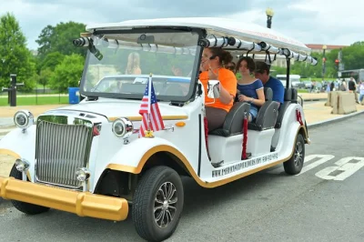 Ride through washington dc’s iconic monuments on a guided e-cart tour, hear local stories, and enjoy stops at the white house and memorials. includes transport.