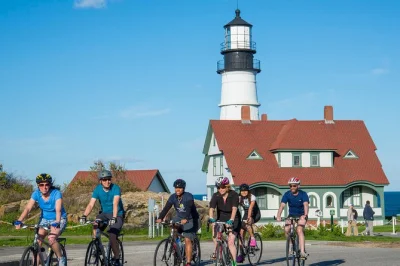Feel the sea breeze cycling portland’s coast, explore 5 lighthouses, and enjoy a giant lobster roll lunch from bite into maine. includes bike, guide, and lunch.