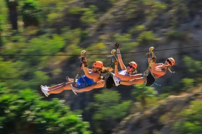 Feel the rush on los cabos’ fastest canyon ziplines, then cool off at a water park and meet rescued animals. includes hydration stations and free time to explore.