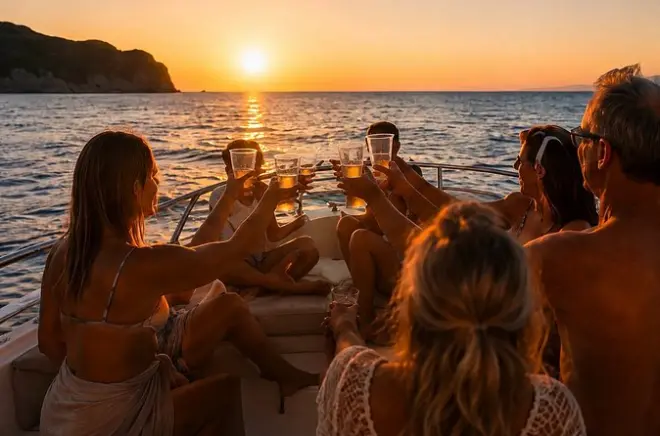 Coucher de soleil à Palinuro avec apéritif à la grotte bleue