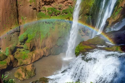 Feel the spray at ouzoud waterfalls, walk olive groves, and share lunch with a view. includes marrakech hotel pickup and return for a relaxed day out.