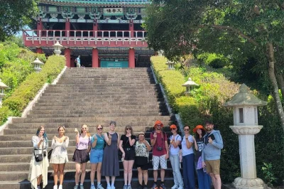 Feel the wild side of jeju with mt. halla wetlands, volcanic cliffs, waterfalls, tea fields, and a seaside temple—all in one day with guide and pickup included.