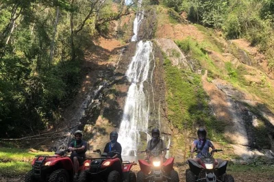 Feel the rush of a guided atv ride from jaco to bijagual, swim at a 30-foot waterfall, and taste fresh tilapia lunch in the rainforest. includes pickup & gear.
