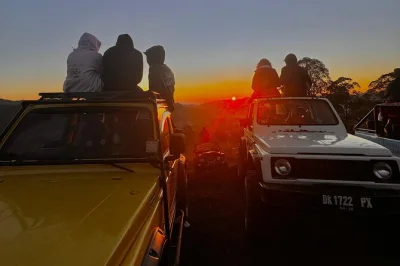 Skip the sunrise crowds—watch sunset at mount batur by private jeep, see lava fields, and enjoy snacks. includes hotel pickup, local guide, and all fees.