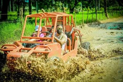 Feel the grit of punta cana’s backroads on a buggy, dive into a natural cave cenote, taste fresh chocolate & coffee, and relax at macao beach. includes pickup.
