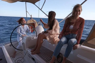 Feel the sea breeze on a barcelona sunset yacht cruise, sip cava, enjoy snacks, and watch city lights from the water. includes open bar, snacks, and swim stop.