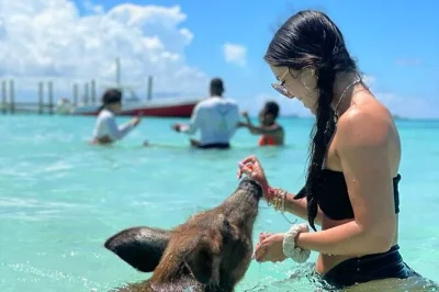 Feed swimming pigs, snorkel clear waters, and unwind on a private nassau beach with games, kayaks, and unlimited rum punch—includes photo package and cruise port pickup.
