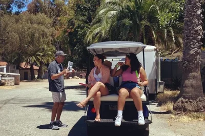 Feel avalon’s quirky spirit on a private golf cart tour of catalina island. meet locals, see hidden corners, and enjoy stories—includes pickup, guide, and bottled water.