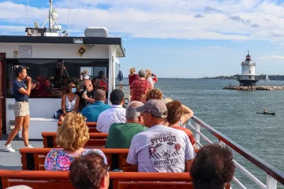 Feel the salt air on a portland harbor cruise past lighthouses, civil war forts, and casco bay islands. includes onboard bar, snacks, and restroom for easy booking.
