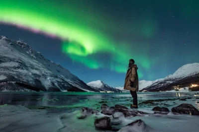 Feel the thrill of chasing the northern lights from tromsø in a small group, led by an expert photographer. includes warm meal, minibus transport & hotel drop-off.