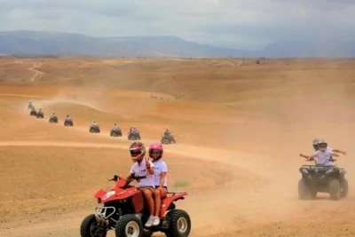 Feel the agafay desert’s wild side near marrakech—quad biking, camel ride at sunset, live berber music, and a moroccan dinner with pickup included.