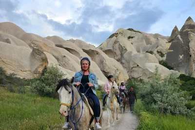 Feel the rhythm of cappadocia on horseback, ride quiet trails through valleys, and visit hallacdere monastery with a local guide. includes hotel pickup and insurance.