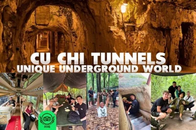 Step into the cu chi tunnels near ho chi minh city, crawl underground, see wartime relics, and share lunch with your group. includes hotel pickup.