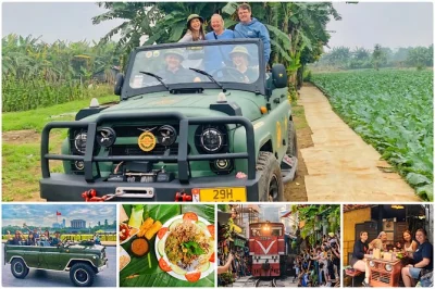 Sinta a essência de hanoi em um jeep militar vintage, prove comidas típicas, veja o trem passar de perto e conheça moradores locais. inclui comidas, bebidas e guia em inglês.