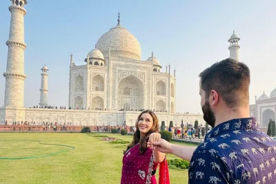 Watch sunrise at the taj mahal, explore agra fort’s red walls, and see the baby taj—all in one day from delhi. includes pickup, guide, lunch & entry tickets.