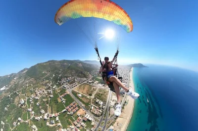Feel the rush as you paraglide above alanya’s cleopatra beach, soaring from 700 meters with a certified pilot. includes hotel pickup and all equipment.