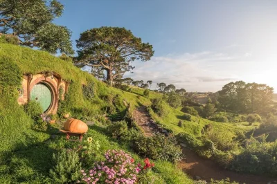 Step into the shire at hobbiton in waikato, wander past hobbit holes, and end with a southfarthing drink at the green dragon inn. includes shuttle & local guide.