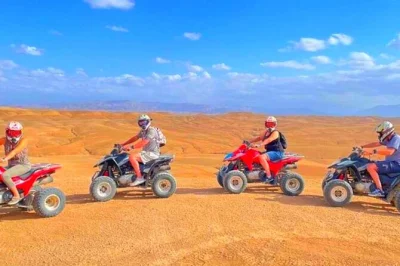 Feel the agafay desert’s energy with quad biking, a sunset camel ride, and dinner under the stars—includes marrakech pickup and local guide.