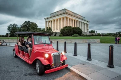 Feel the glow of dc’s monuments at night from an electric cart, with a small group, photo stops, and stories from your local guide. includes pickup & scenic views.