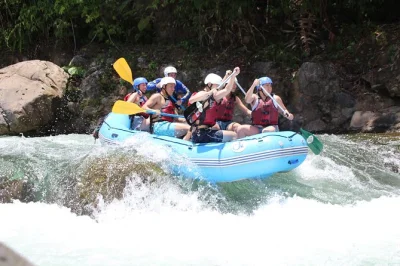 Feel the rush of class 3/4 rapids on costa rica’s upper balsa river with pickup, local guide, riverside fruit, and a hearty lunch after your rafting adventure.