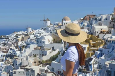 Feel the pulse of santorini with a small-group tour through oia, pyrgos, and prophet elias monastery. optional wine tasting, local guide, pickup included.