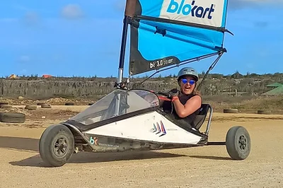 Feel the rush of bonaire’s wild coast on a blokart landsailing adventure, with all gear, eco water bottle, and friendly local guides. includes transfers from kralendijk.